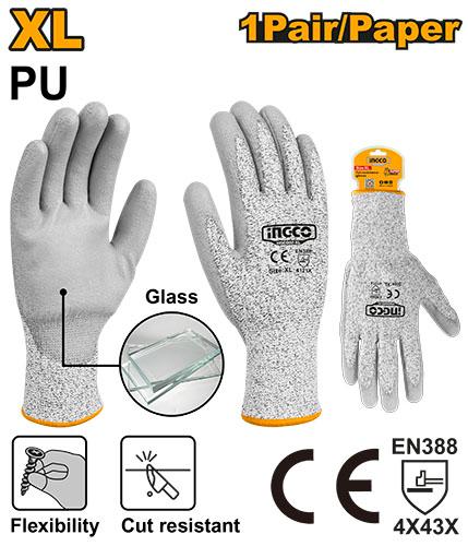 Ingco Cut-Resistance Gloves Level 5 Safety Gear | HGCG02-XL Ingco